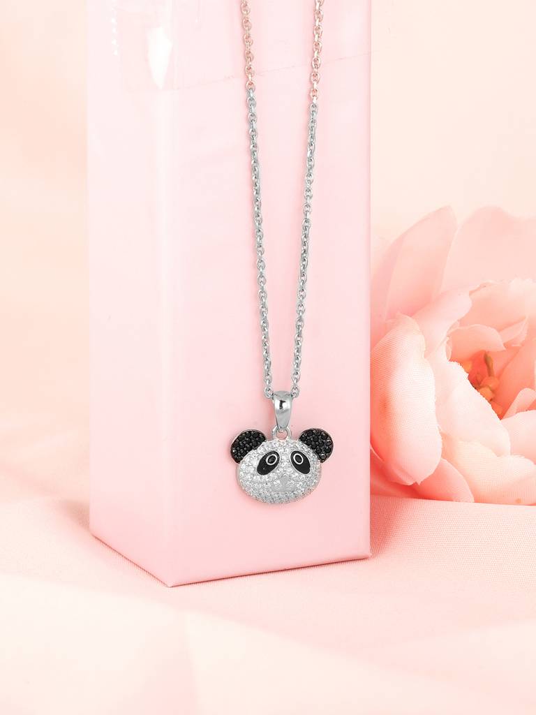 GIVA 925 Sterling Silver Panda Power Pendant with Link Chain