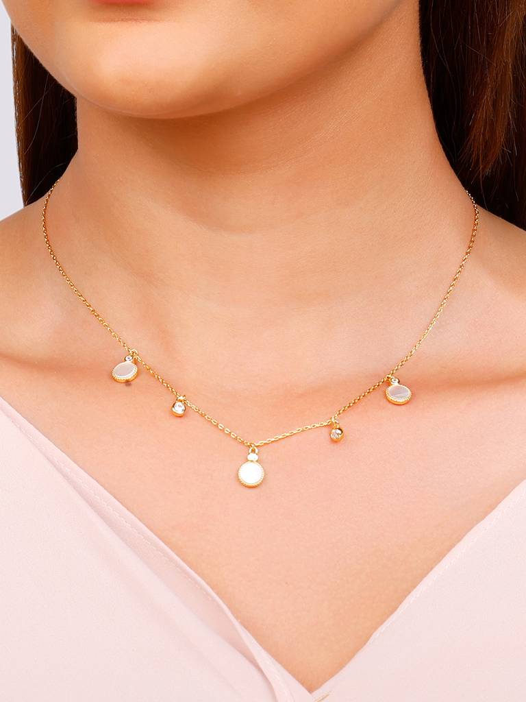 GIVA 925 Sterling Silver Golden Spread the Charm Necklace