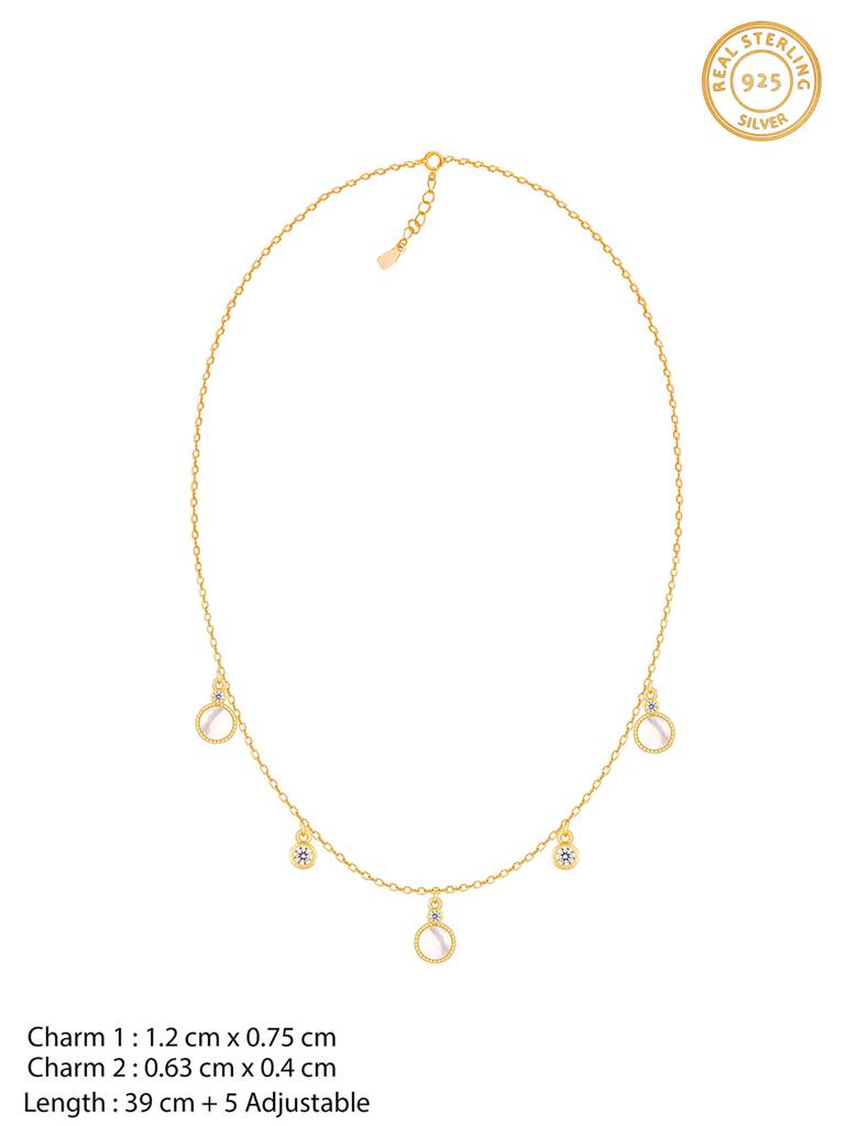 GIVA 925 Sterling Silver Golden Spread the Charm Necklace