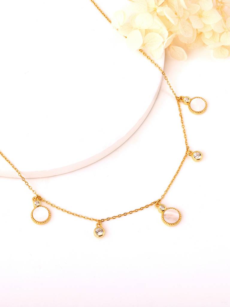 GIVA 925 Sterling Silver Golden Spread the Charm Necklace