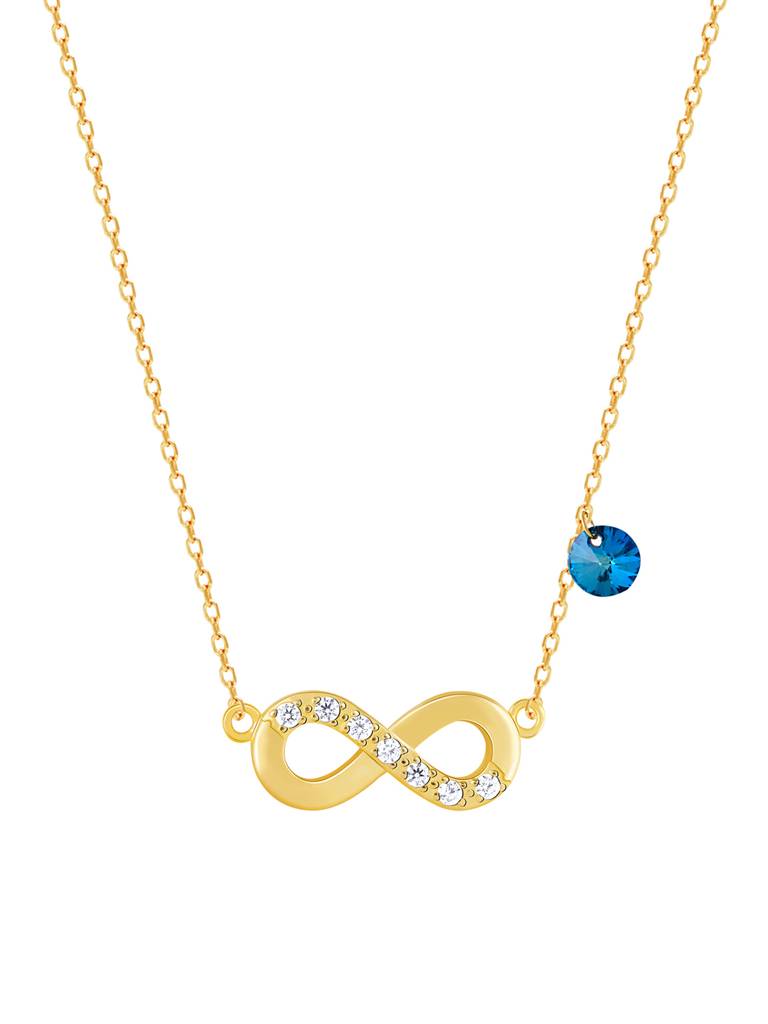 GIVA 925 Sterling Silver Golden Infinity Eternal Love Bond Necklace