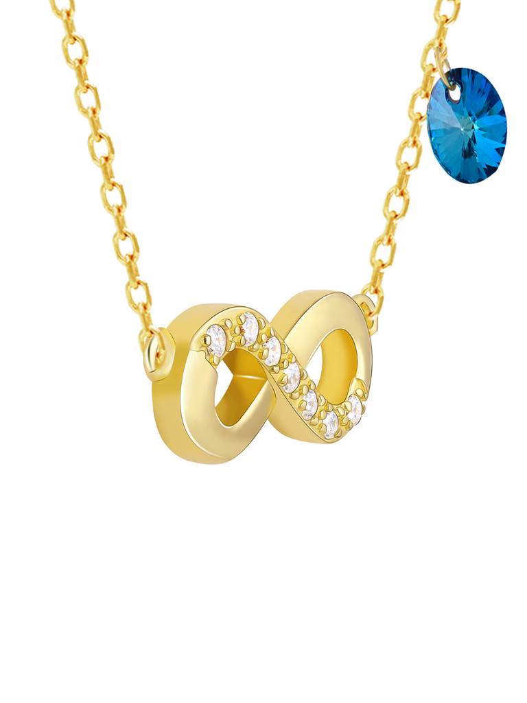 GIVA 925 Sterling Silver Golden Infinity Eternal Love Bond Necklace
