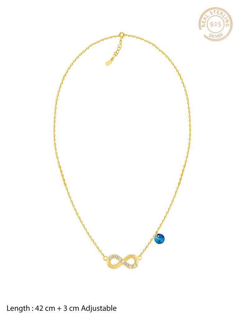GIVA 925 Sterling Silver Golden Infinity Eternal Love Bond Necklace