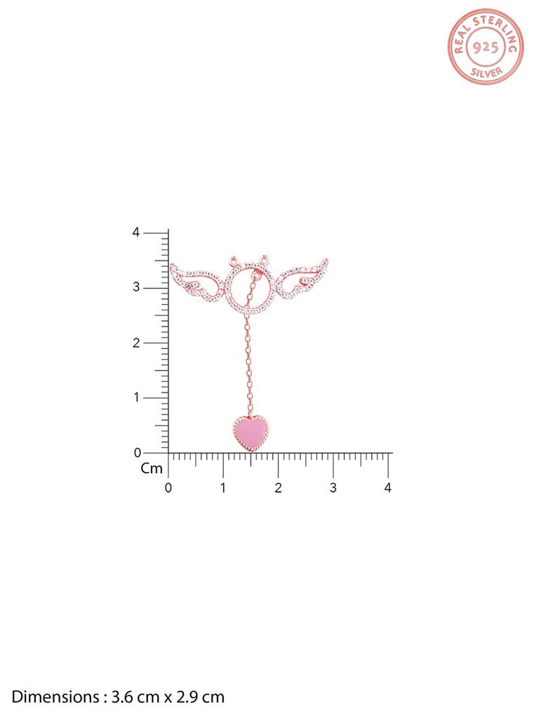 GIVA 925 Sterling Silver Rose Gold Cupid Wings Necklace