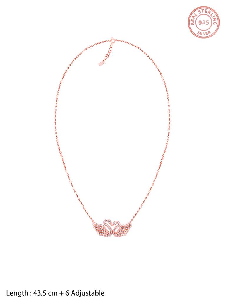 GIVA 925 Sterling Silver Rose Gold Swan Love Set