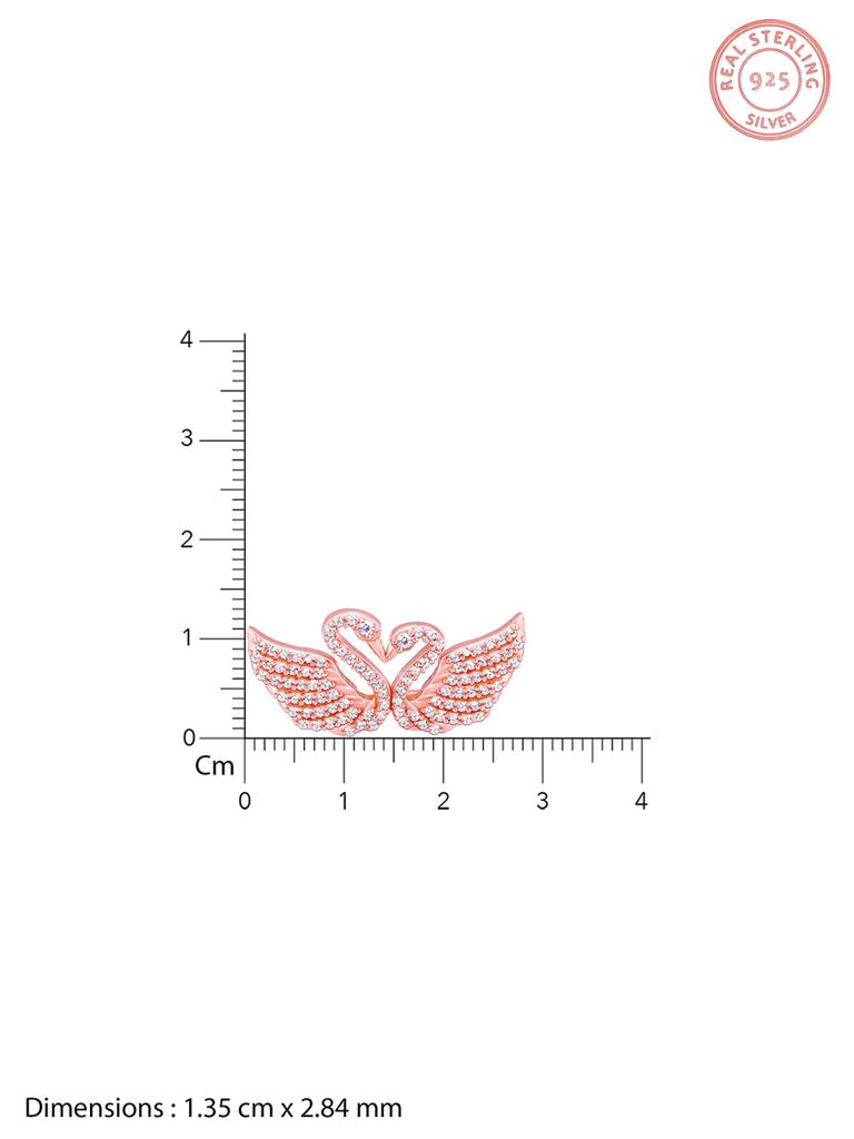 GIVA 925 Sterling Silver Rose Gold Swan Love Necklace