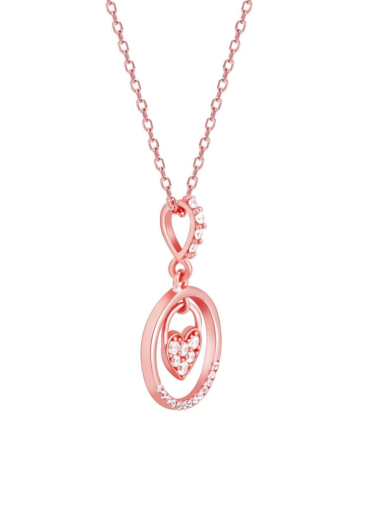 GIVA 925 Sterling Silver Rose Gold In The Circle of Your Love Pendant with Chain