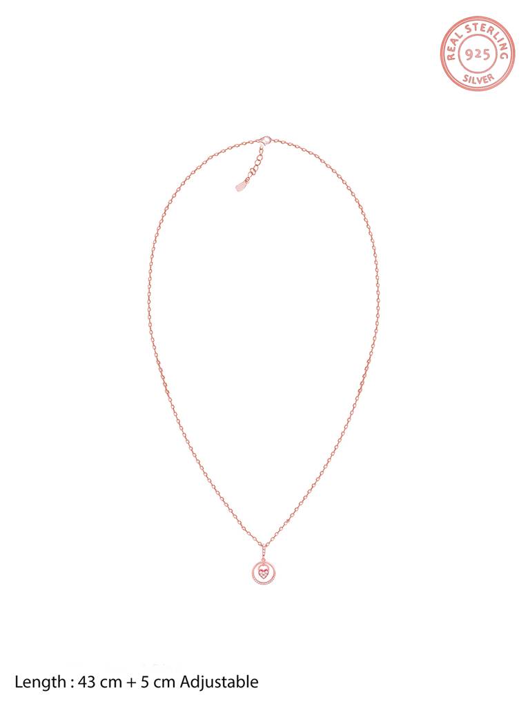 GIVA 925 Sterling Silver Rose Gold In The Circle of Your Love Pendant with Chain