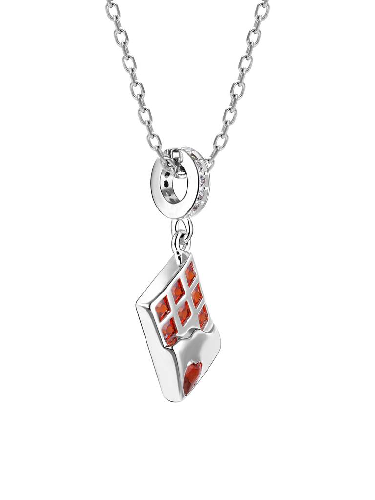 GIVA 925 Sterling Silver Chocolaty Love Pendant with Link Chain
