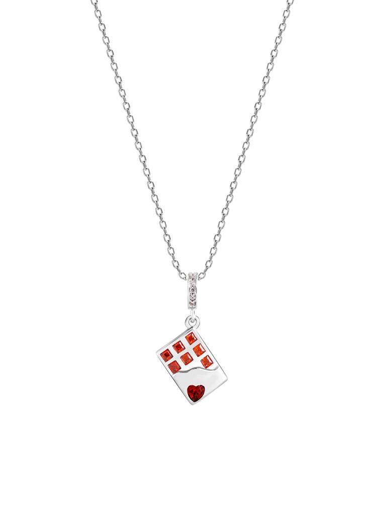 GIVA 925 Sterling Silver Chocolaty Love Pendant with Link Chain