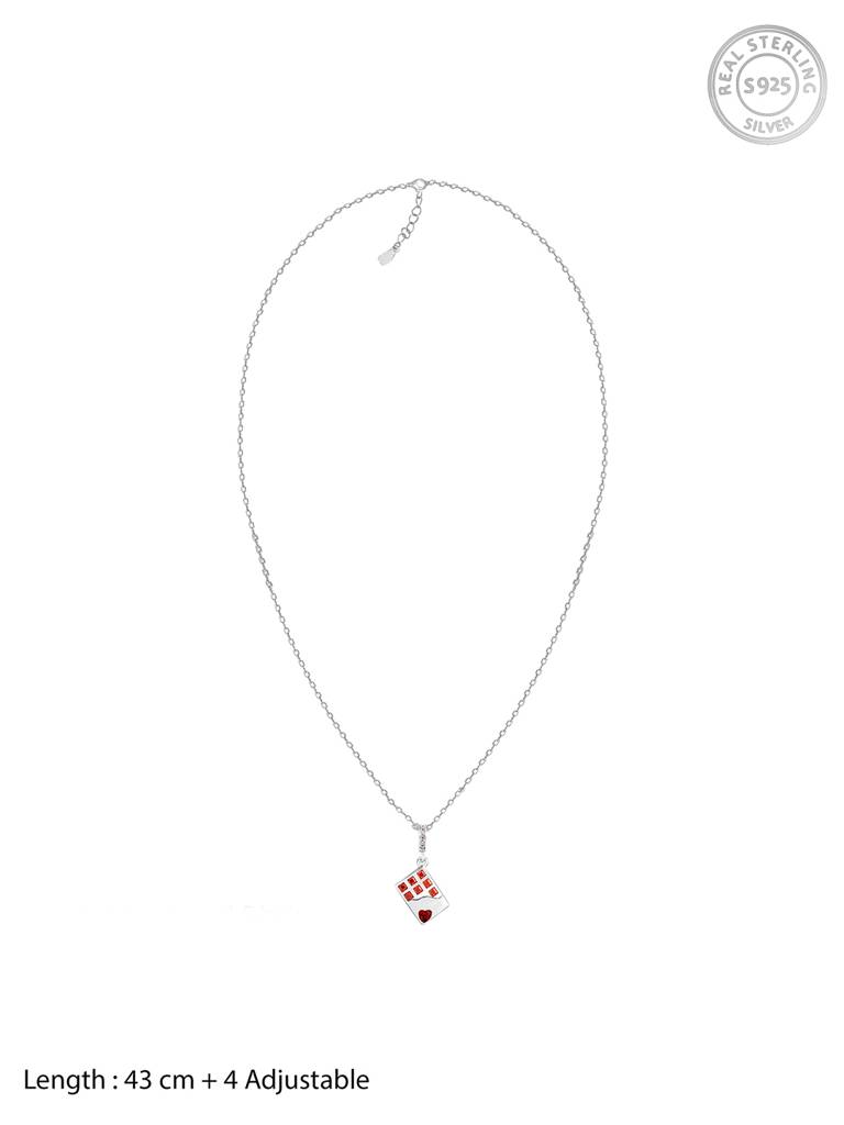 GIVA 925 Sterling Silver Chocolaty Love Pendant with Link Chain