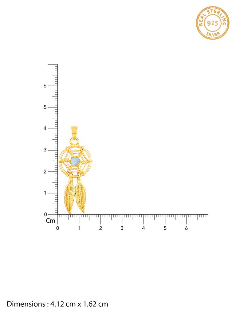 GIVA 925 Sterling Silver Golden Dream Catcher Pendant with Link Chain