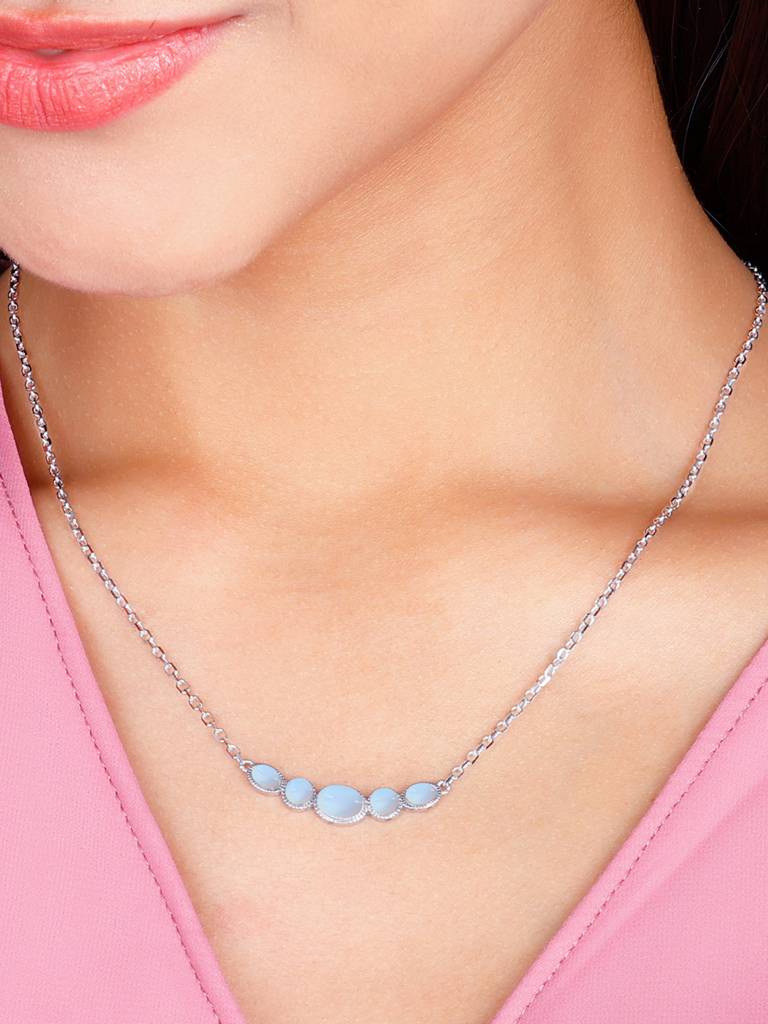 GIVA 925 Sterling Silver Lunar Lustre Moonstone Necklace