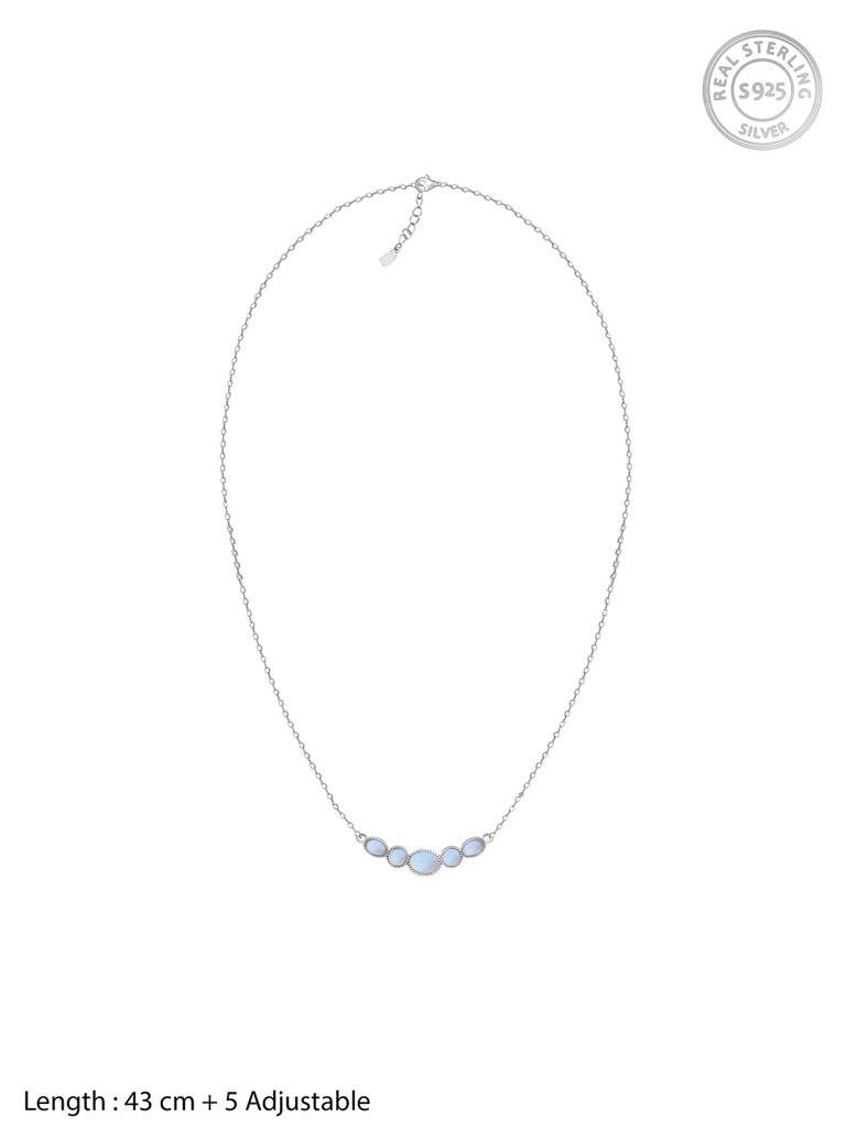 GIVA 925 Sterling Silver Lunar Lustre Moonstone Necklace