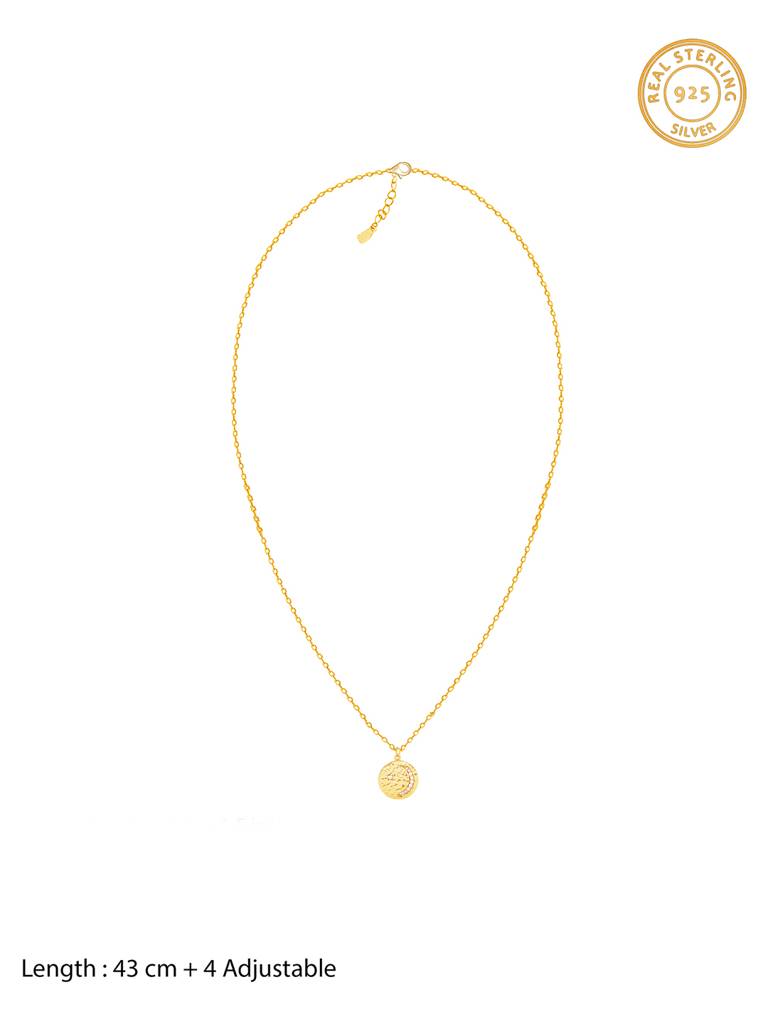 GIVA 925 Sterling Silver Golden Moon Star Pendant with Link Chain