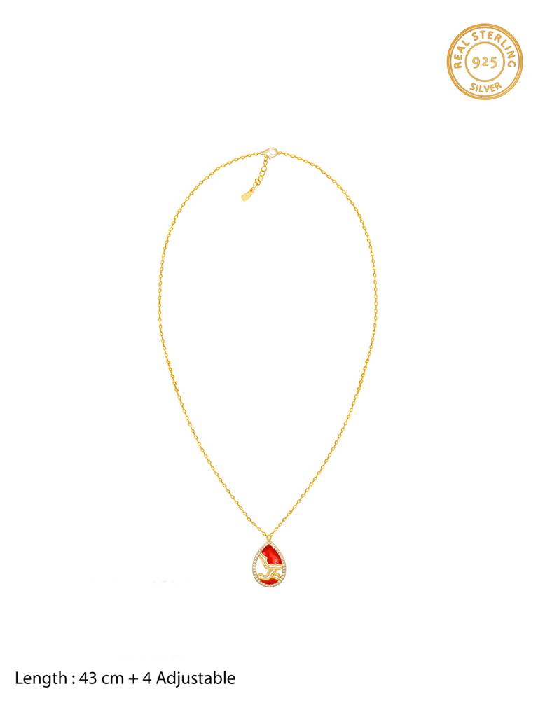 GIVA 925 Sterling Silver Golden Royal Heritage Pendant with Link Chain