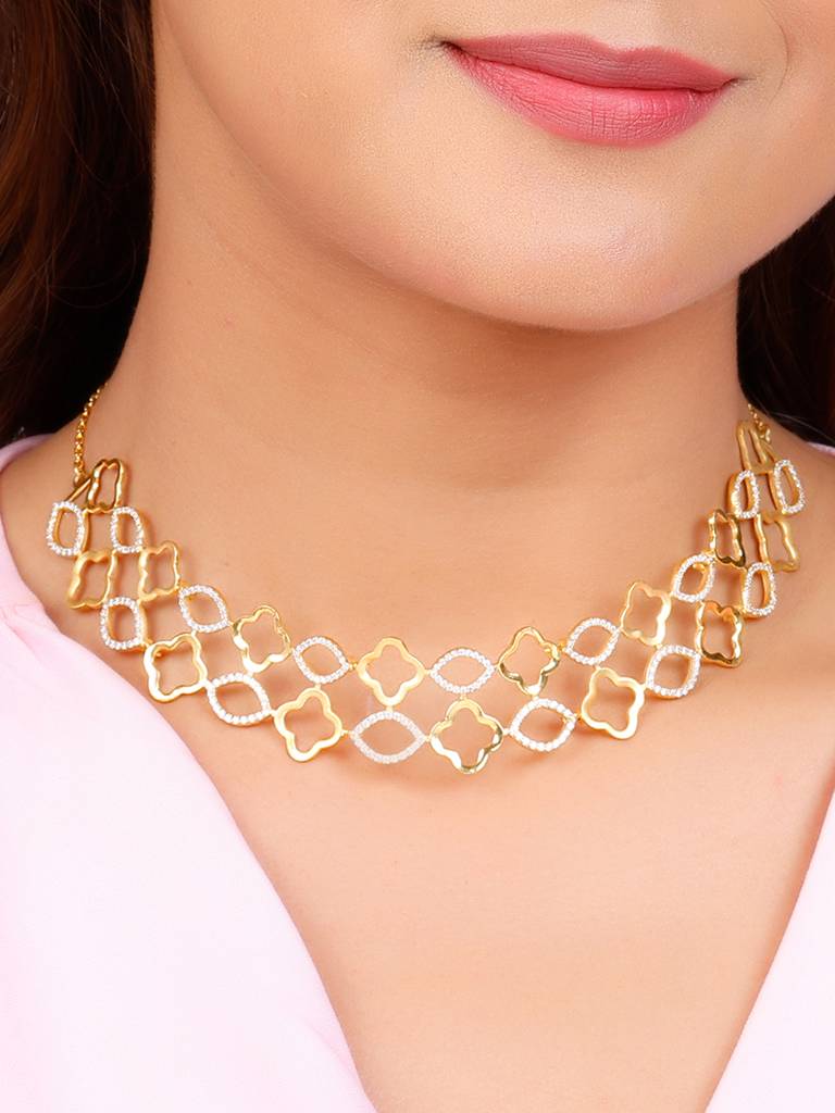 GIVA 925 Sterling Silver Anushka Sharma Golden Charming Choker
