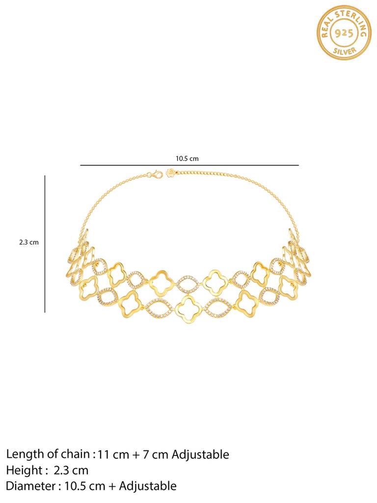 GIVA 925 Sterling Silver Anushka Sharma Golden Charming Choker