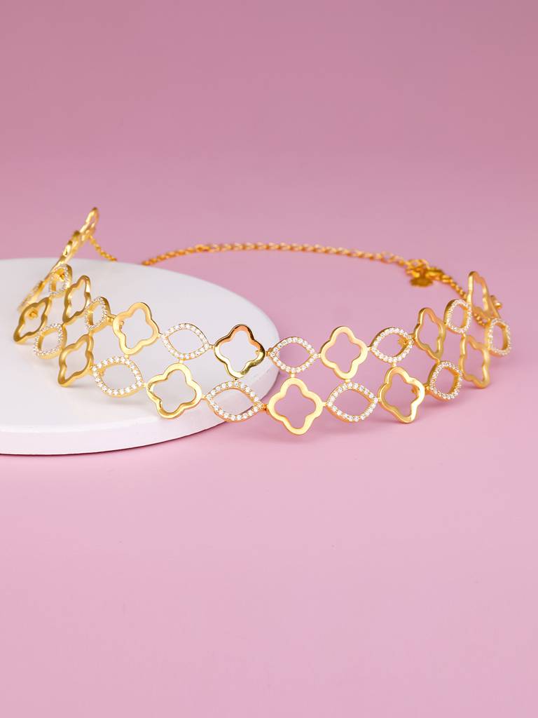 GIVA 925 Sterling Silver Anushka Sharma Golden Charming Choker