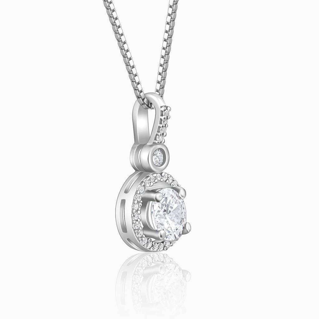 925 Silver Drizzle Drop Pendant With Box Chain : PD0179