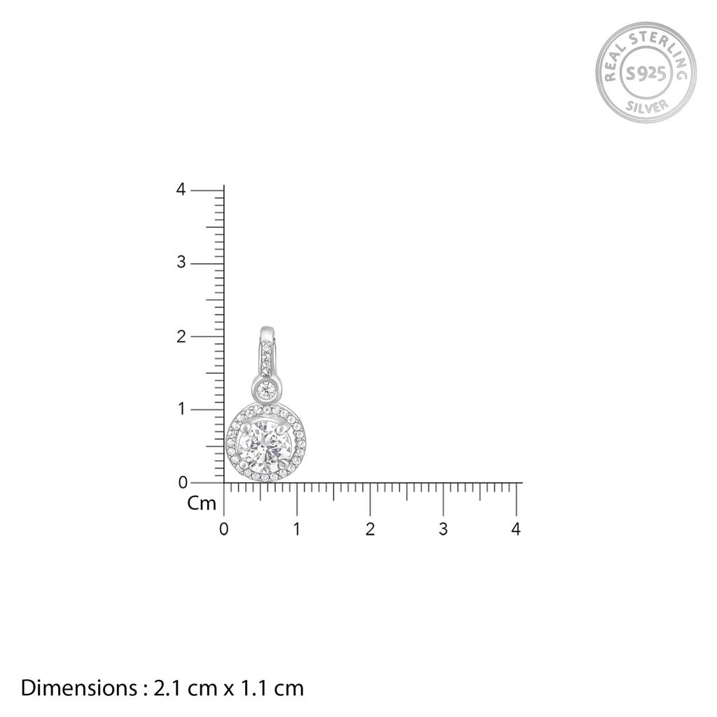 925 Silver Drizzle Drop Pendant With Box Chain : PD0179