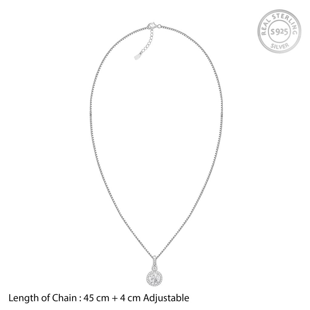 925 Silver Drizzle Drop Pendant With Box Chain : PD0179