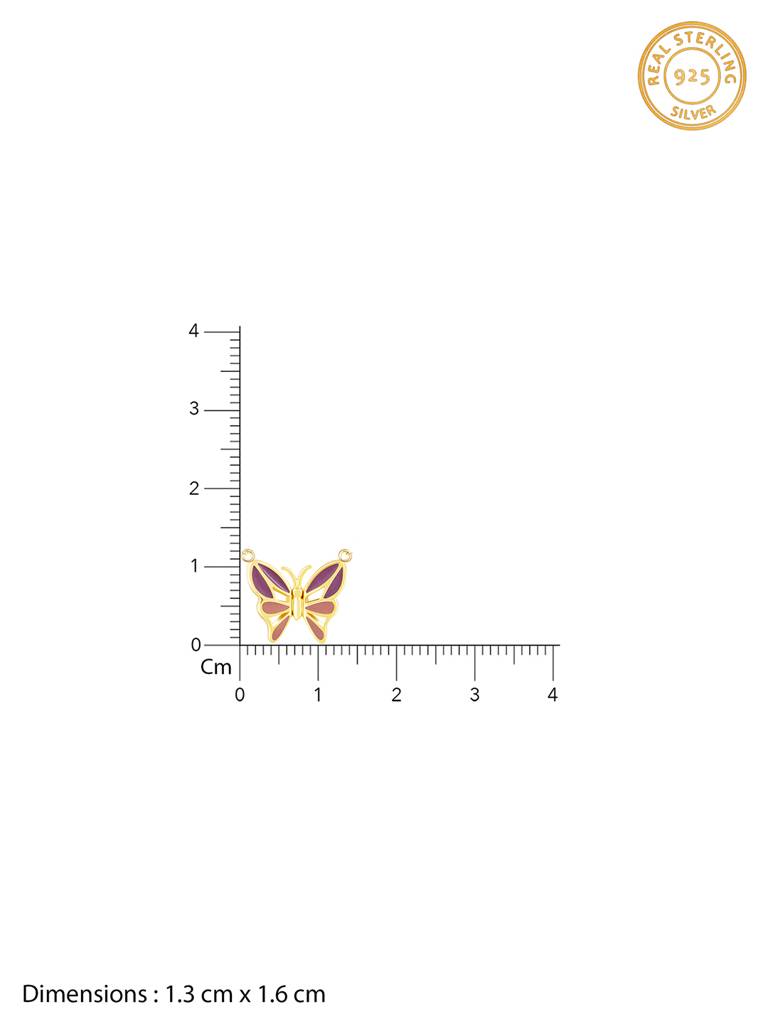 Giva 925 Sterling Silver Golden Flutter With Joy Butterfly Necklace
