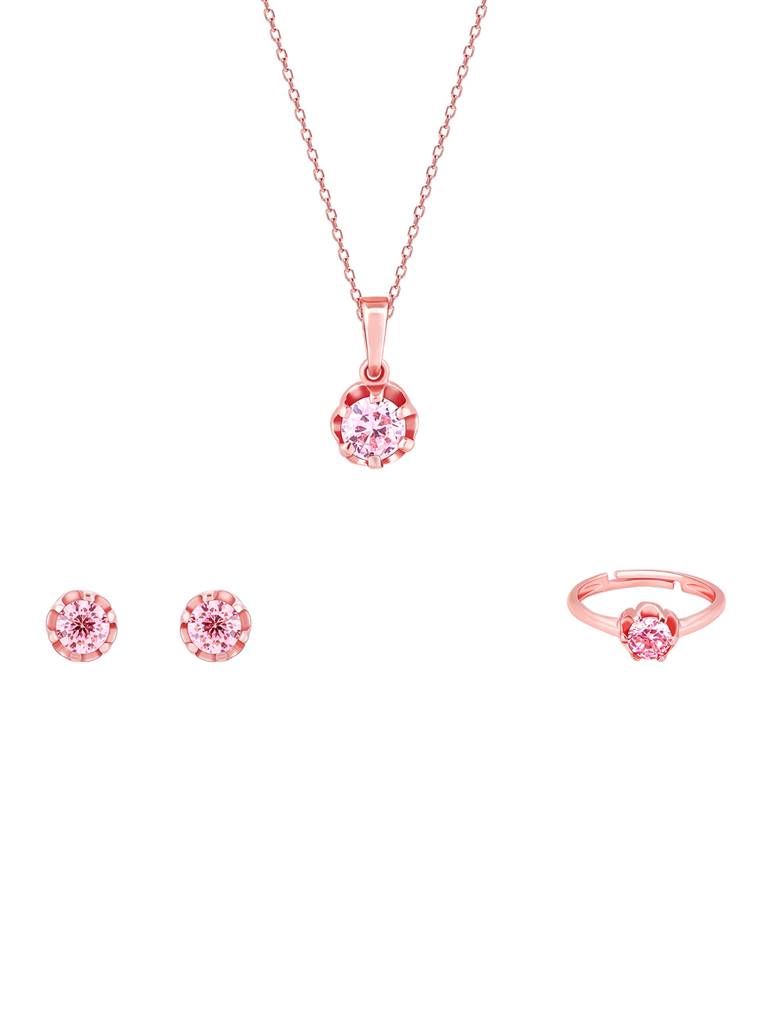 Giva 925 Sterling Silver Rose Gold You'Re One Of A Kind Set Of Three