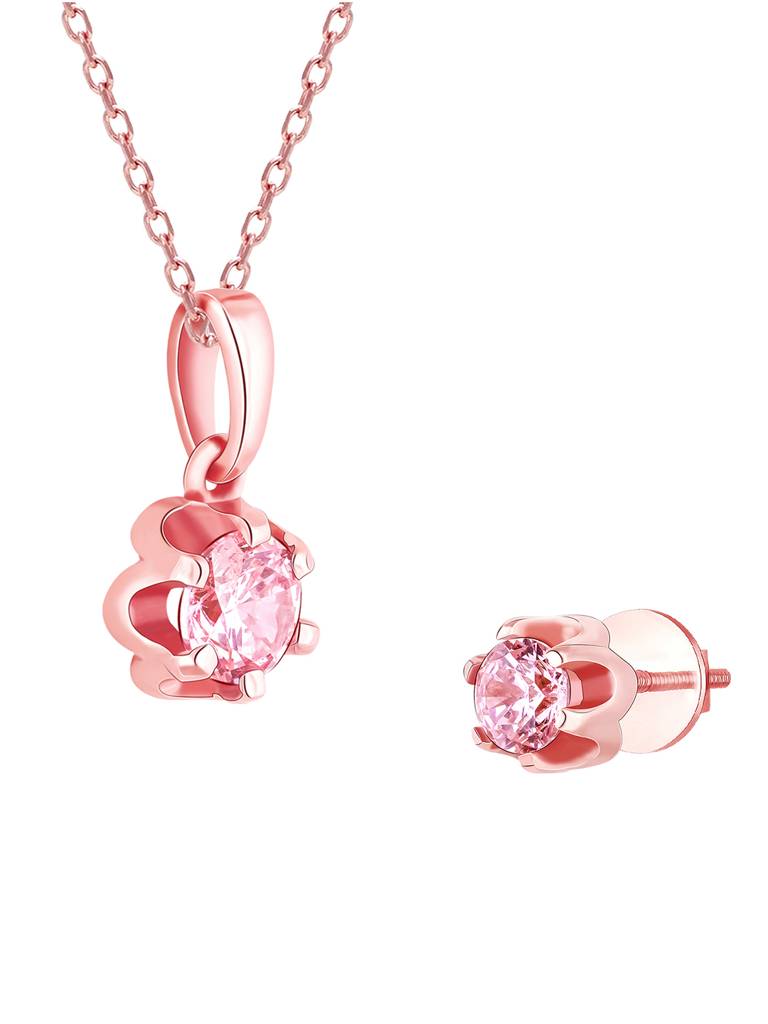 Giva 925 Sterling Silver Rose Gold You'Re One Of A Kind Set With Link Chain