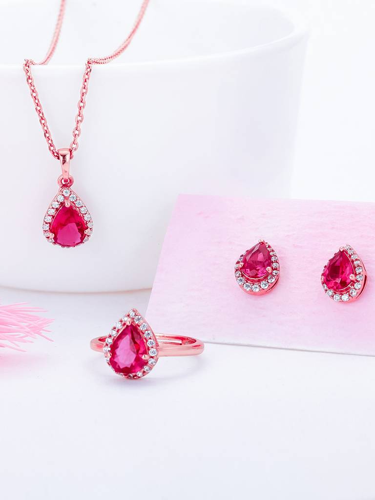 Giva 925 Sterling Silver Rose Gold Be Bold And Beautiful Set Of Three