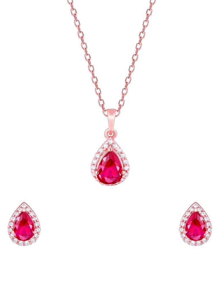 Giva 925 Sterling Silver Rose Gold Be Bold And Beautiful Set With Link Chain