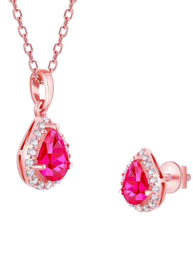 Giva 925 Sterling Silver Rose Gold Be Bold And Beautiful Set With Link Chain