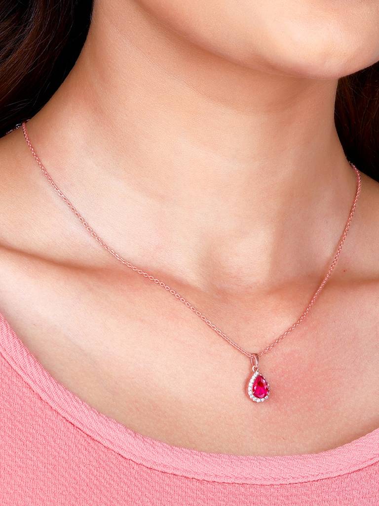 Giva 925 Sterling Silver Rose Gold Be Bold And Beautiful Pendant With Link Chain