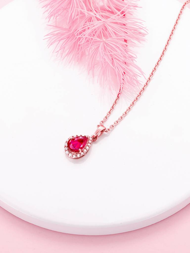 Giva 925 Sterling Silver Rose Gold Be Bold And Beautiful Pendant With Link Chain