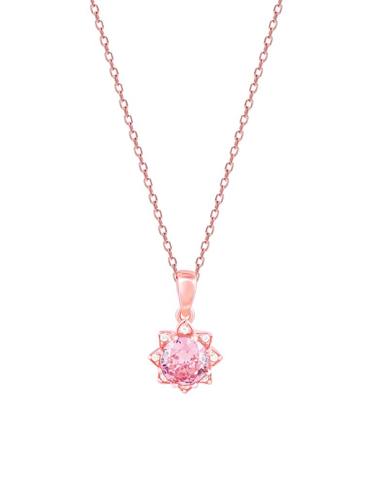 Giva 925 Sterling Silver Rose Gold May You Always Bloom Pendant With Link Chain