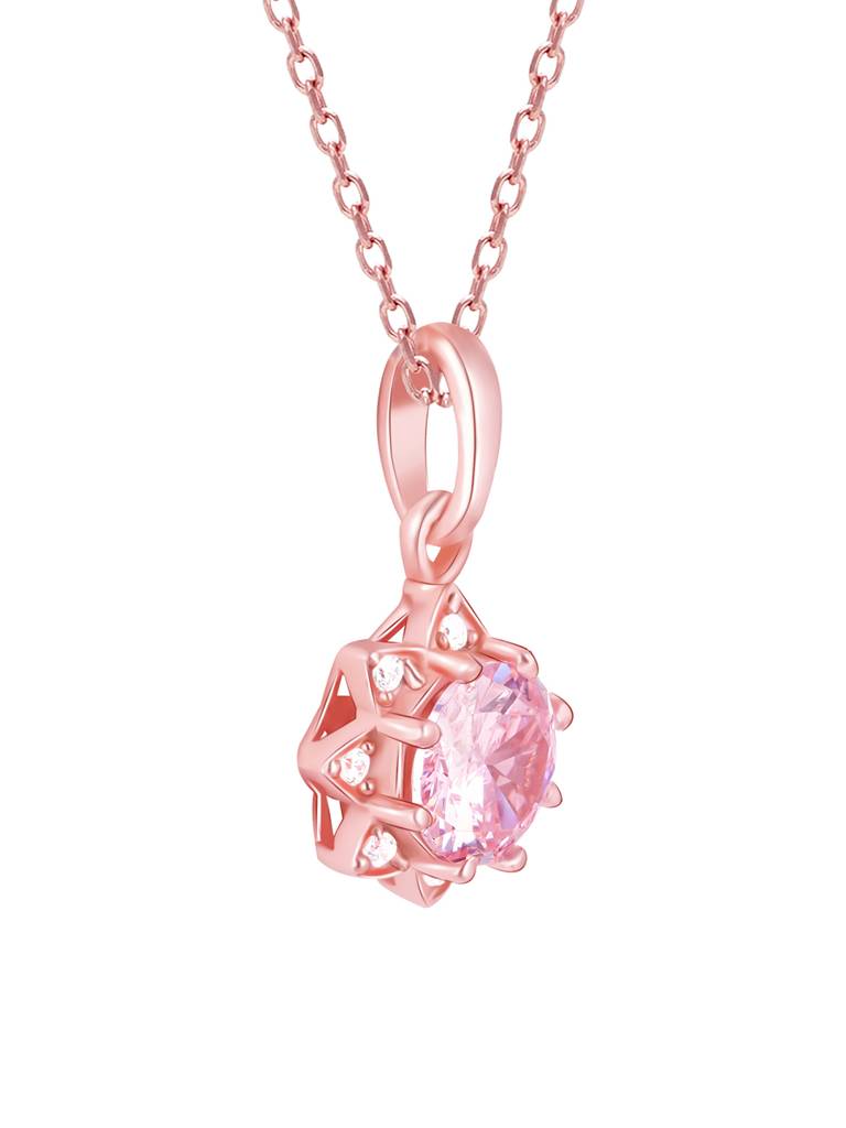 Giva 925 Sterling Silver Rose Gold May You Always Bloom Pendant With Link Chain