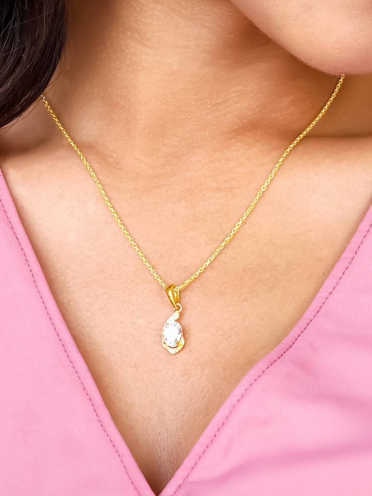 Giva 925 Sterling Silver Golden Dream Pendant With Link Chain