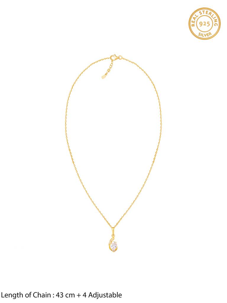 Giva 925 Sterling Silver Golden Dream Pendant With Link Chain