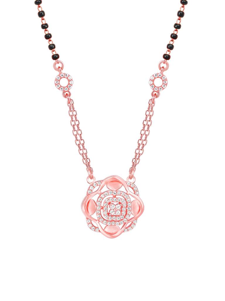 GIVA 925 Sterling Silver Rose Gold Subtle Sparkle Mangalsutra