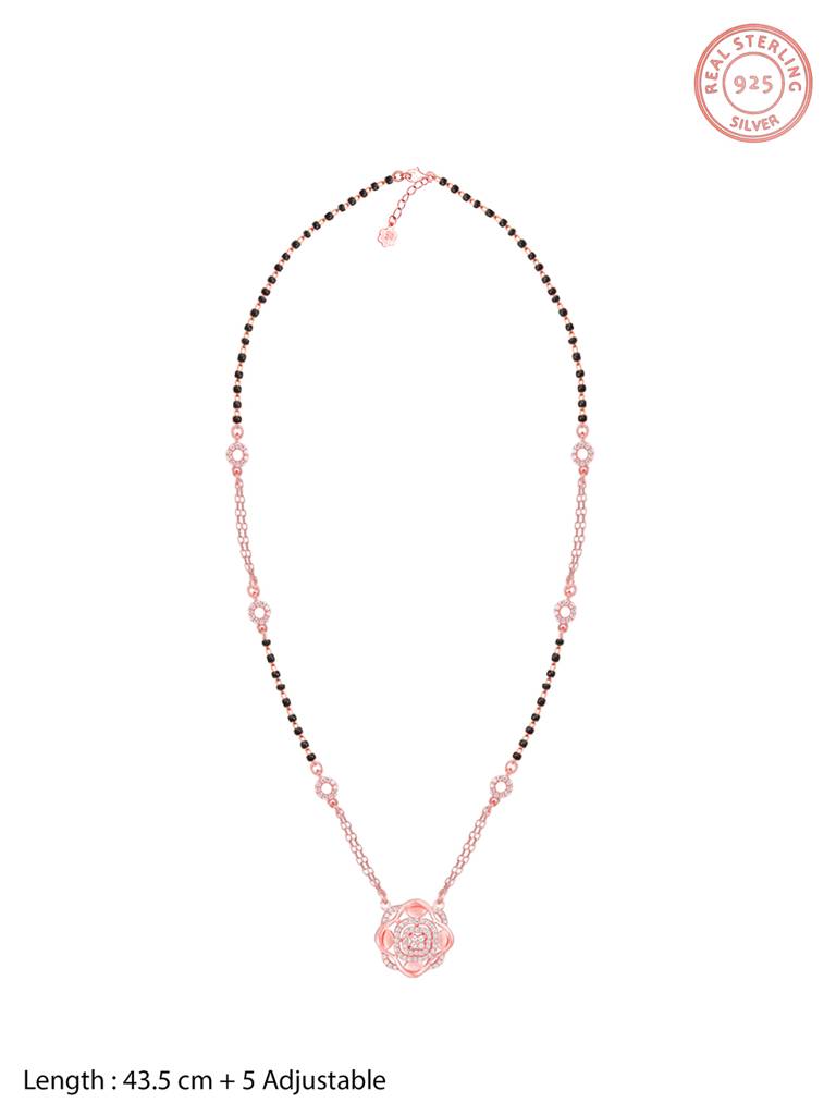 GIVA 925 Sterling Silver Rose Gold Subtle Sparkle Mangalsutra