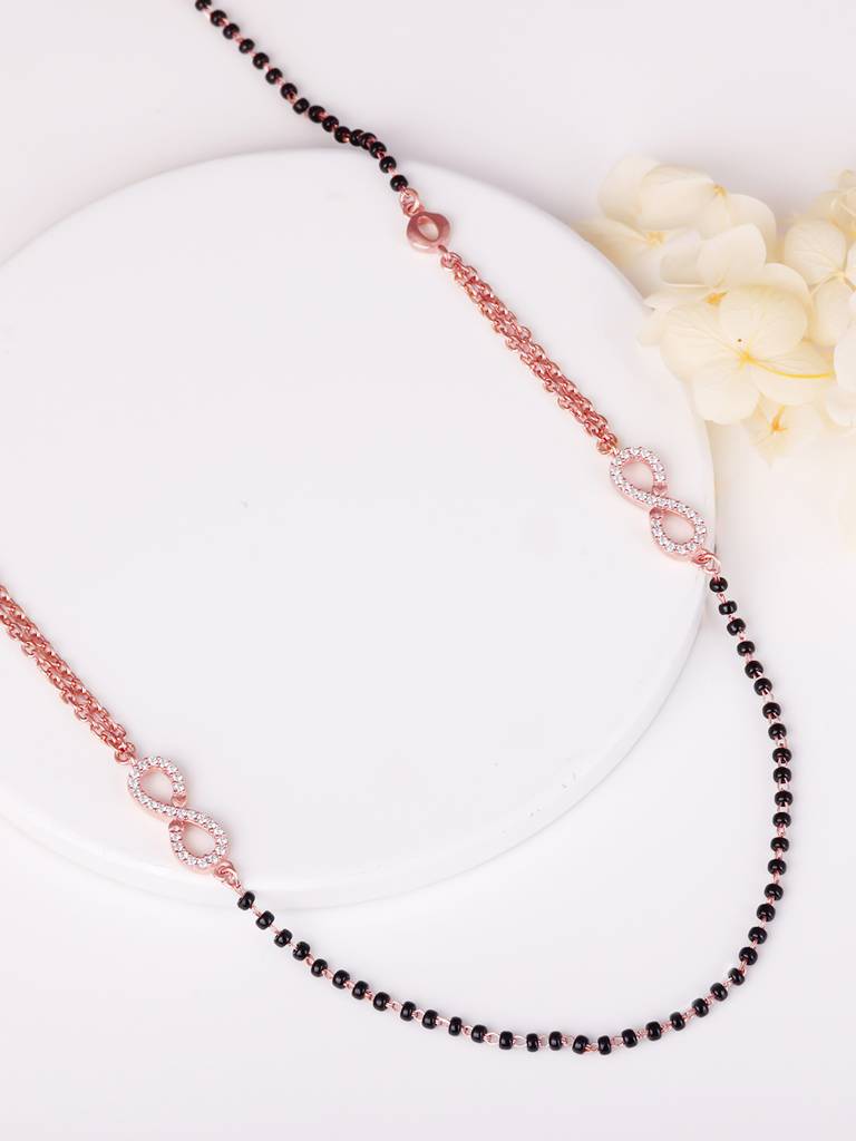 GIVA 925 Sterling Silver Rose Gold Infinity Bond Mangalsutra