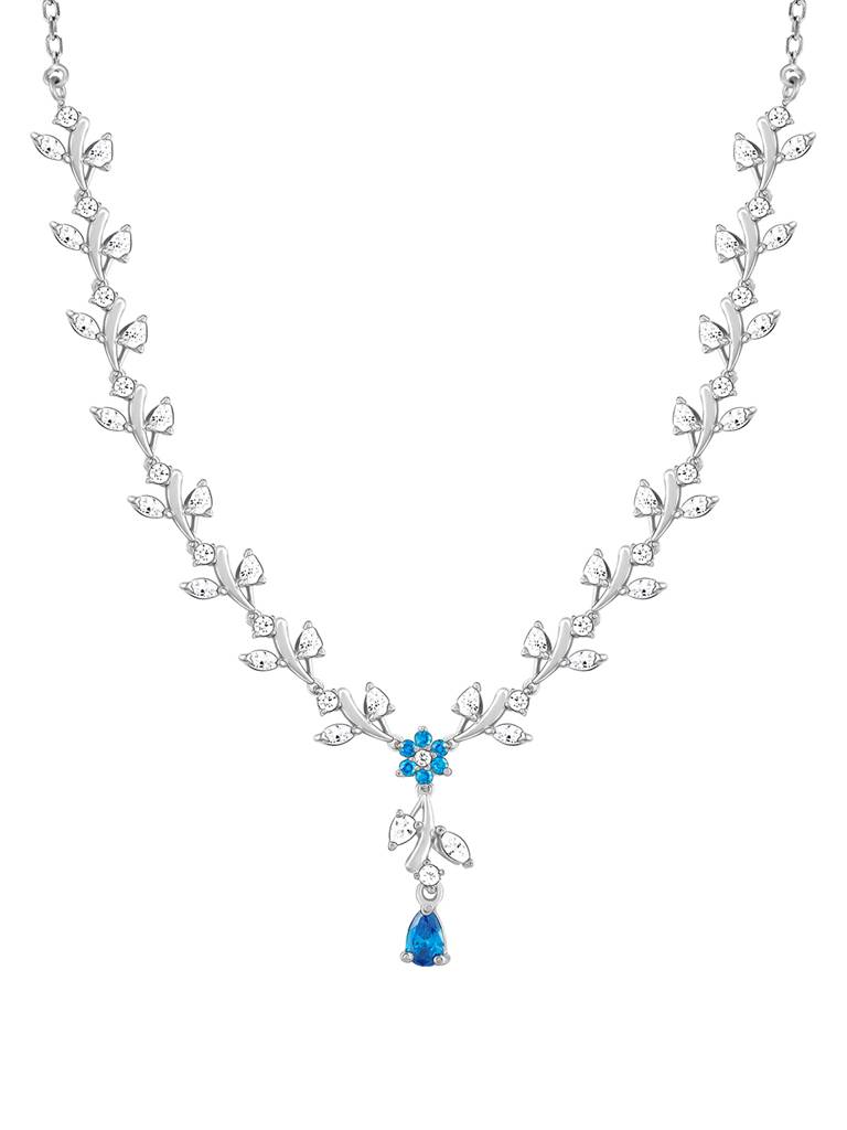 Giva 925 Sterling Silver Blue Daisy Necklace