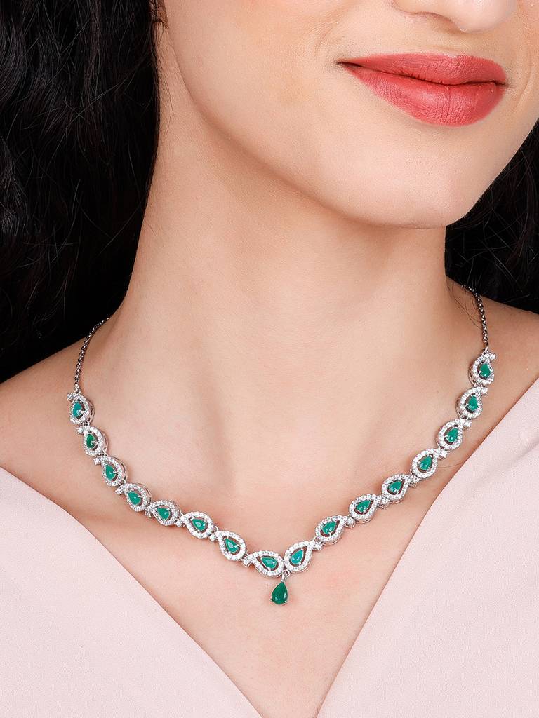 Giva 925 Sterling Silver Mango Leaf Necklace