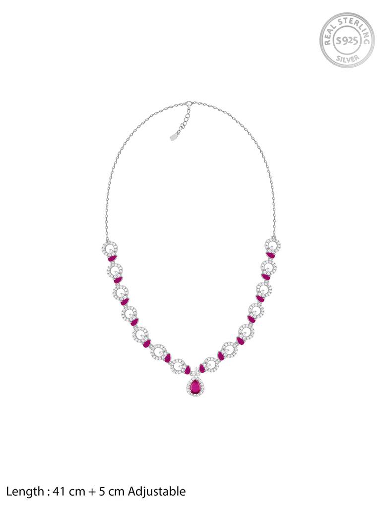 Giva 925 Sterling Silver Zircon Ballentine Necklace