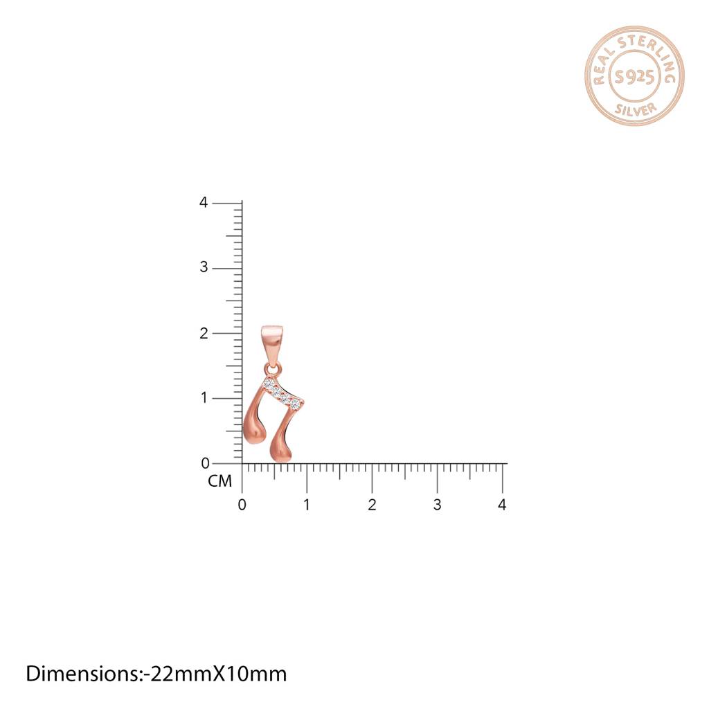 Rose Gold Music Pendant With Link Chain : PD0182