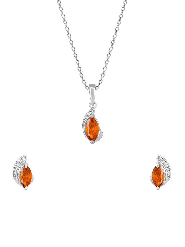 Giva 925 Sterling Silver Adorned With Love Pendant Set With Link Chain