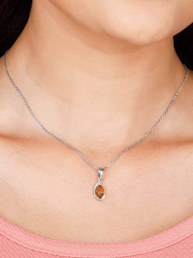 Giva 925 Sterling Silver Adorned With Love Pendant With Link Chain