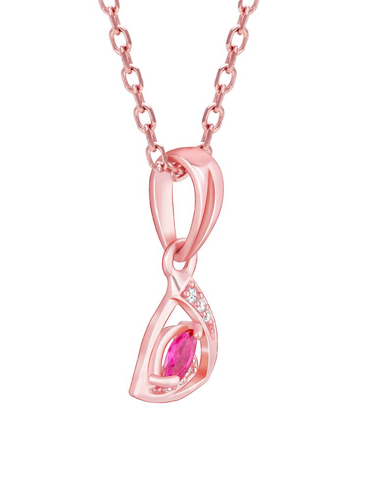 Giva 925 Sterling Silver Rose Gold Gem Of Hope Pendant With Link Chain
