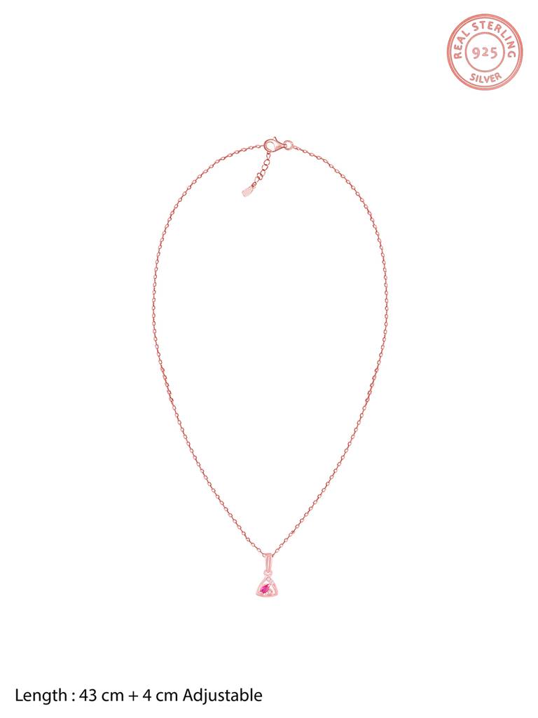 Giva 925 Sterling Silver Rose Gold Gem Of Hope Pendant With Link Chain