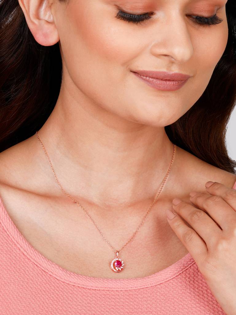 Giva 925 Sterling Silver Rose Gold Full Of Love Pendant With Link Chain